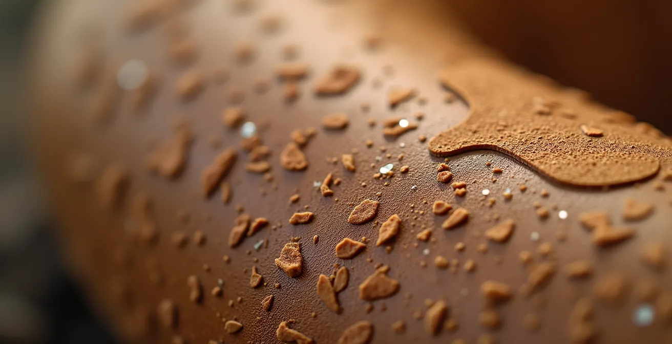 Détail de matériau innovant en mycélium pour basket écoresponsable